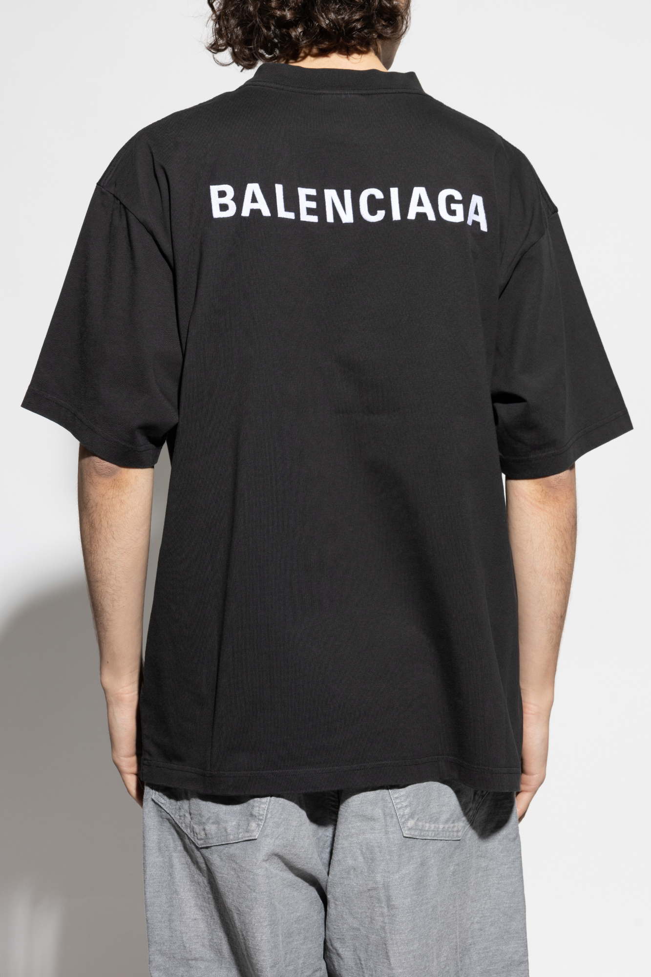 Balenciaga T-shirt with embroidered logo | Men's Clothing